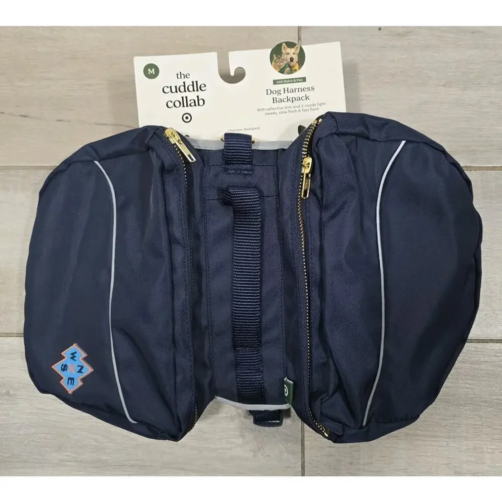 Dog Backpack Harness - Cuddle Collab with Baloo & Pan - M- Navy Blue
